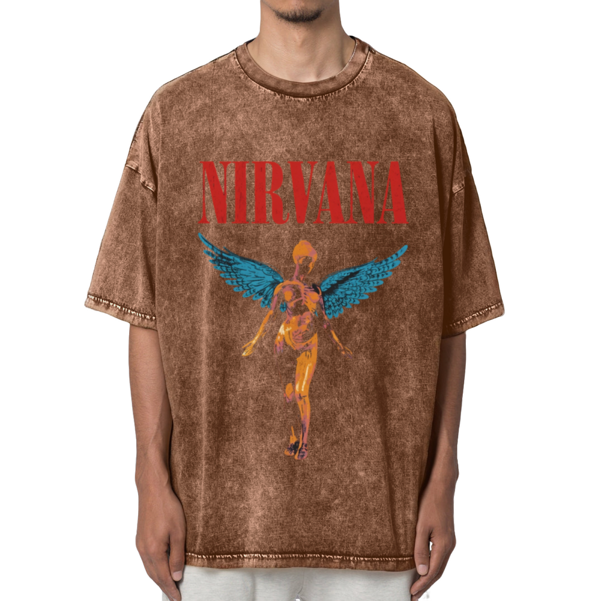Nirvana In Utero Winged Angel Washed Tee