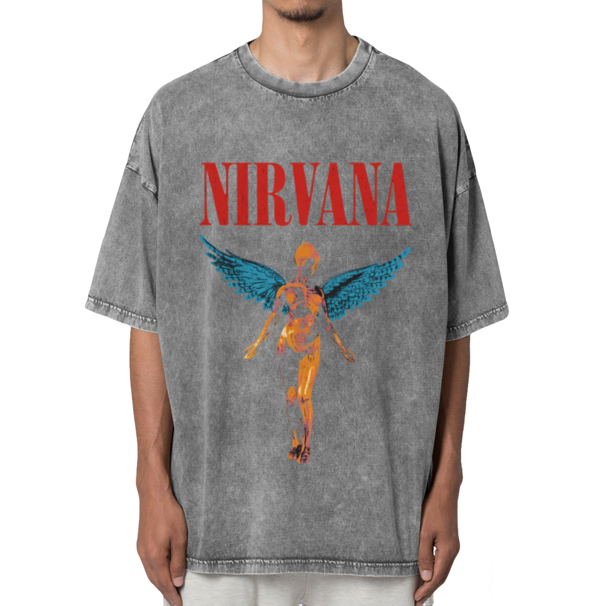 Nirvana In Utero Winged Angel Washed Tee
