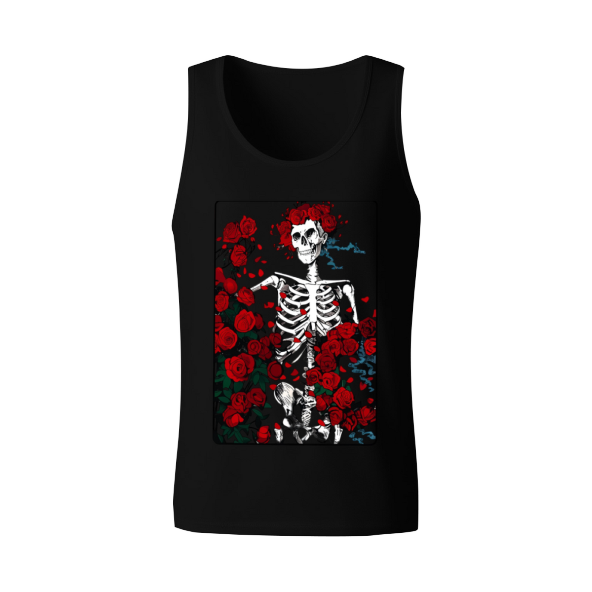 Grateful Dead Woodcut Wheel and Roses graphic tank top product image
