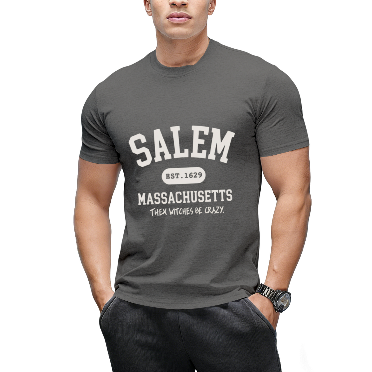 Salem Massachusetts - Where the Witches Be Crazy Graphic T-Shirt