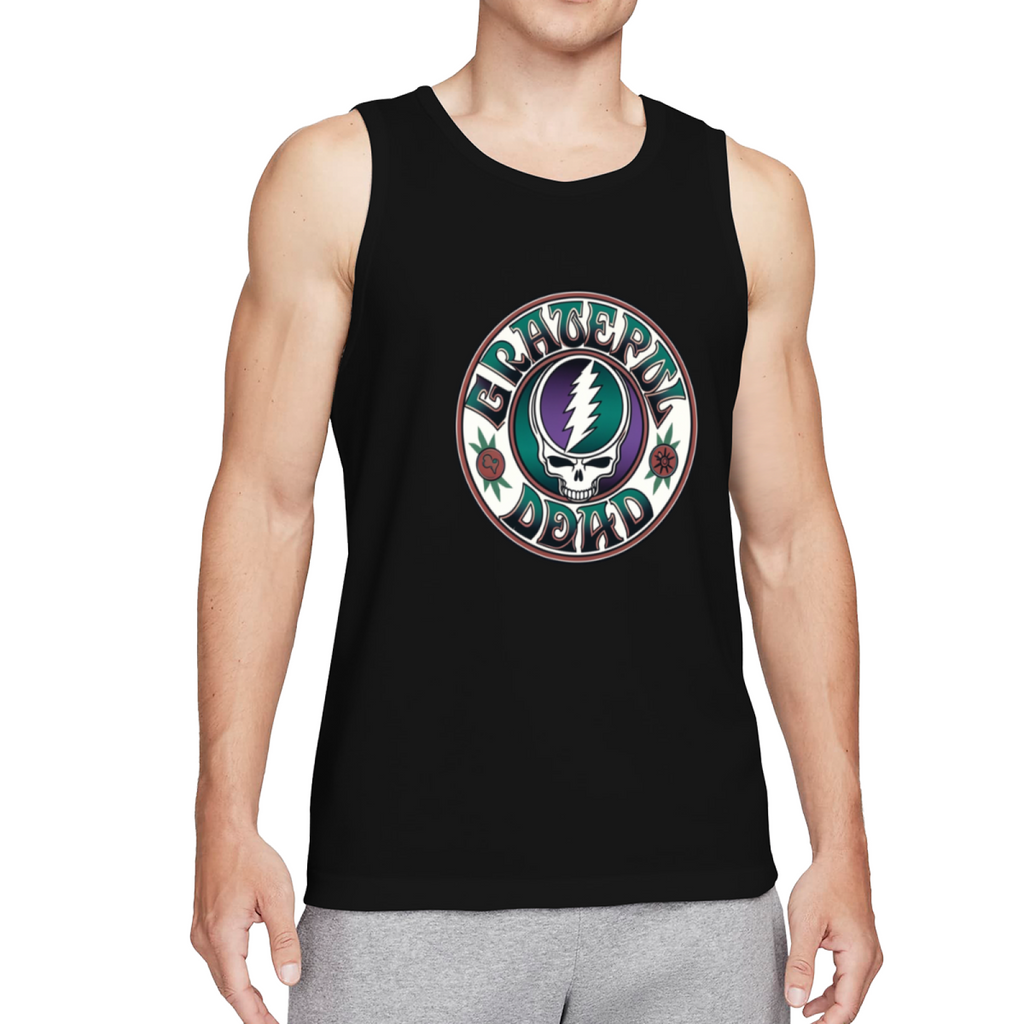 Grateful Dead Blue with a logo on a white background graphic tank top product image