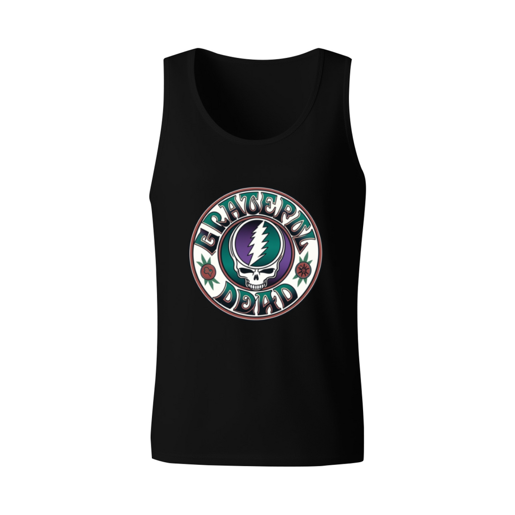 Grateful Dead Blue with a logo on a white background graphic tank top product image