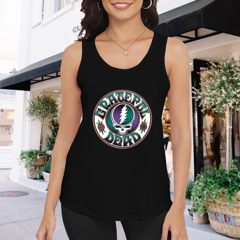 Grateful Dead Blue with a logo on a white background graphic tank top product image