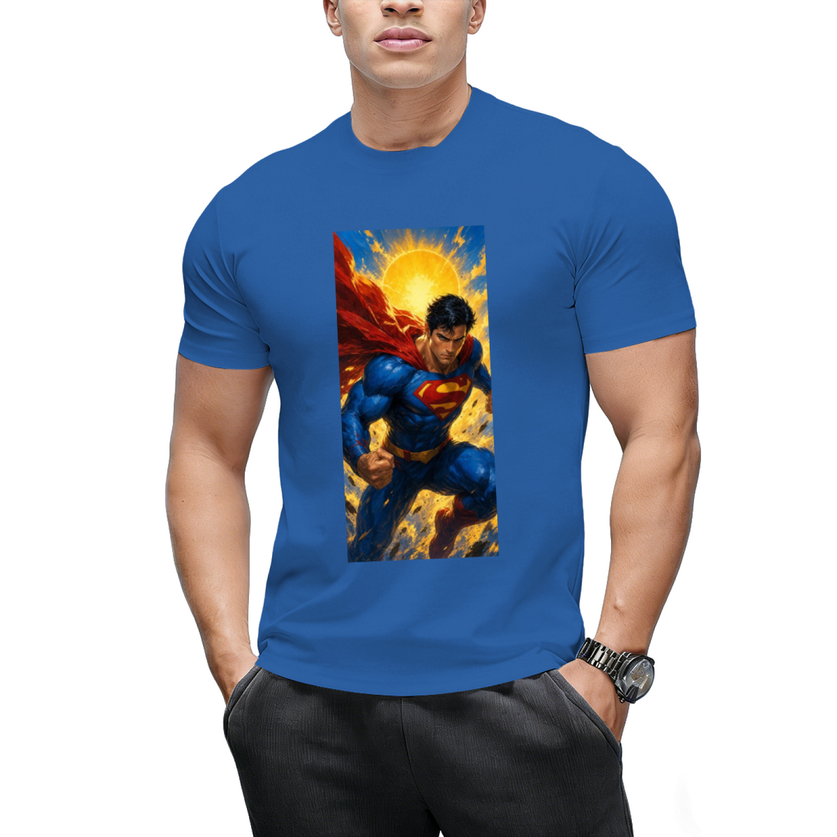 Personalized Superman Tee - Retro Action Comic Style