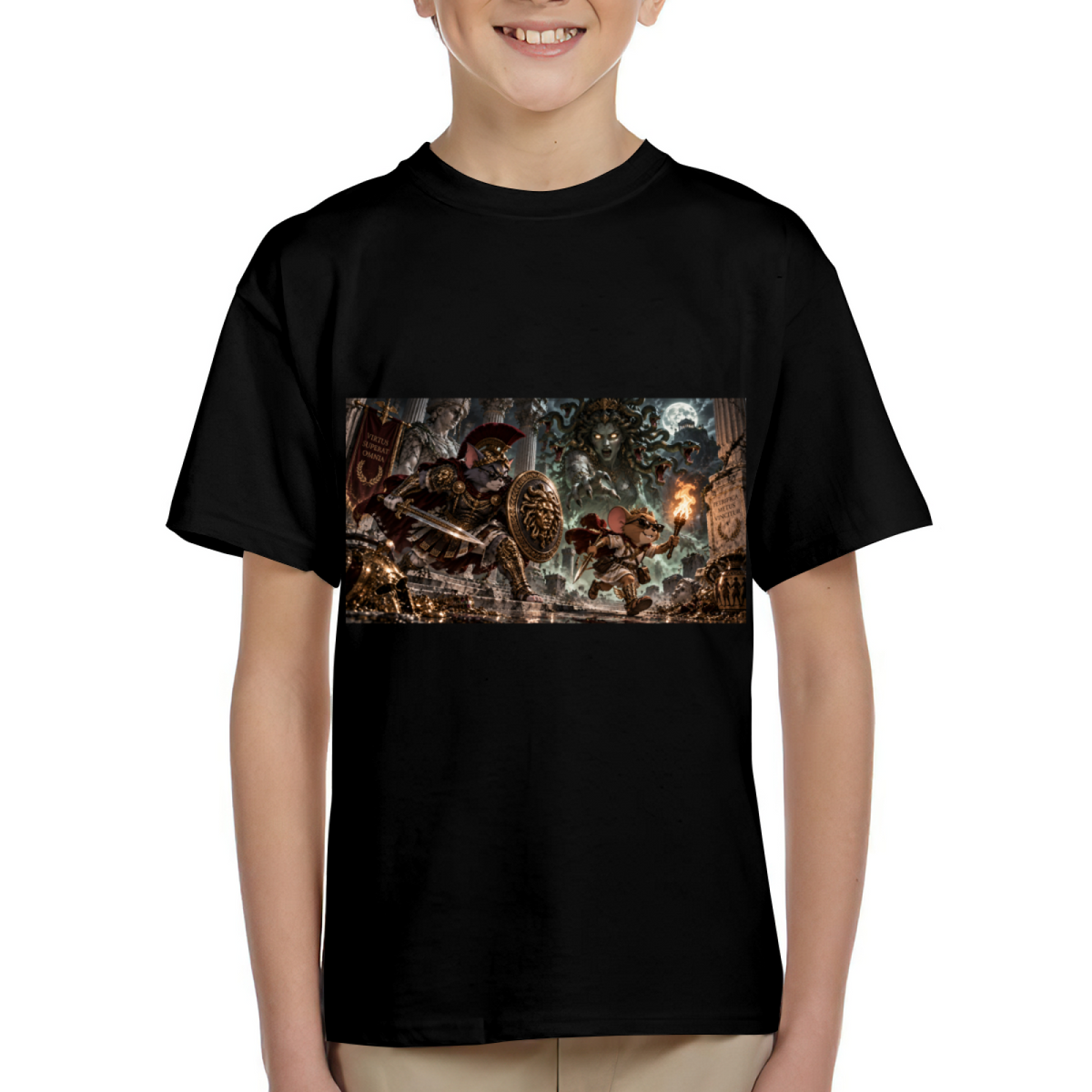 Moonlit Monster Duel Kid's T-Shirt for Halloween