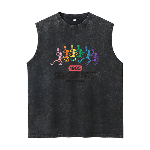 Grateful Dead washed graphic tank top with Tennis Athletics Ringer graphic