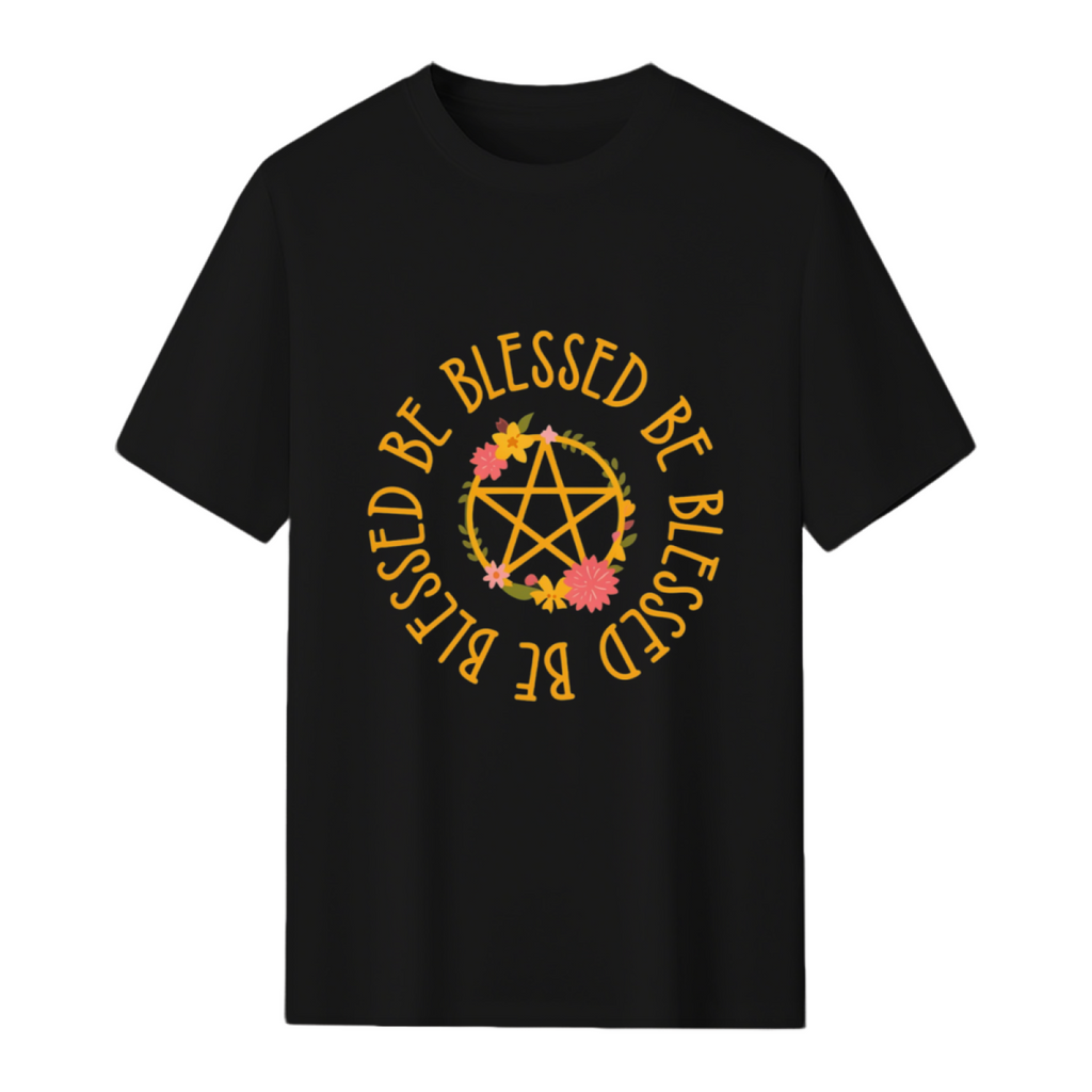Midsummer Floral Pentacle Design Graphic T-Shirt