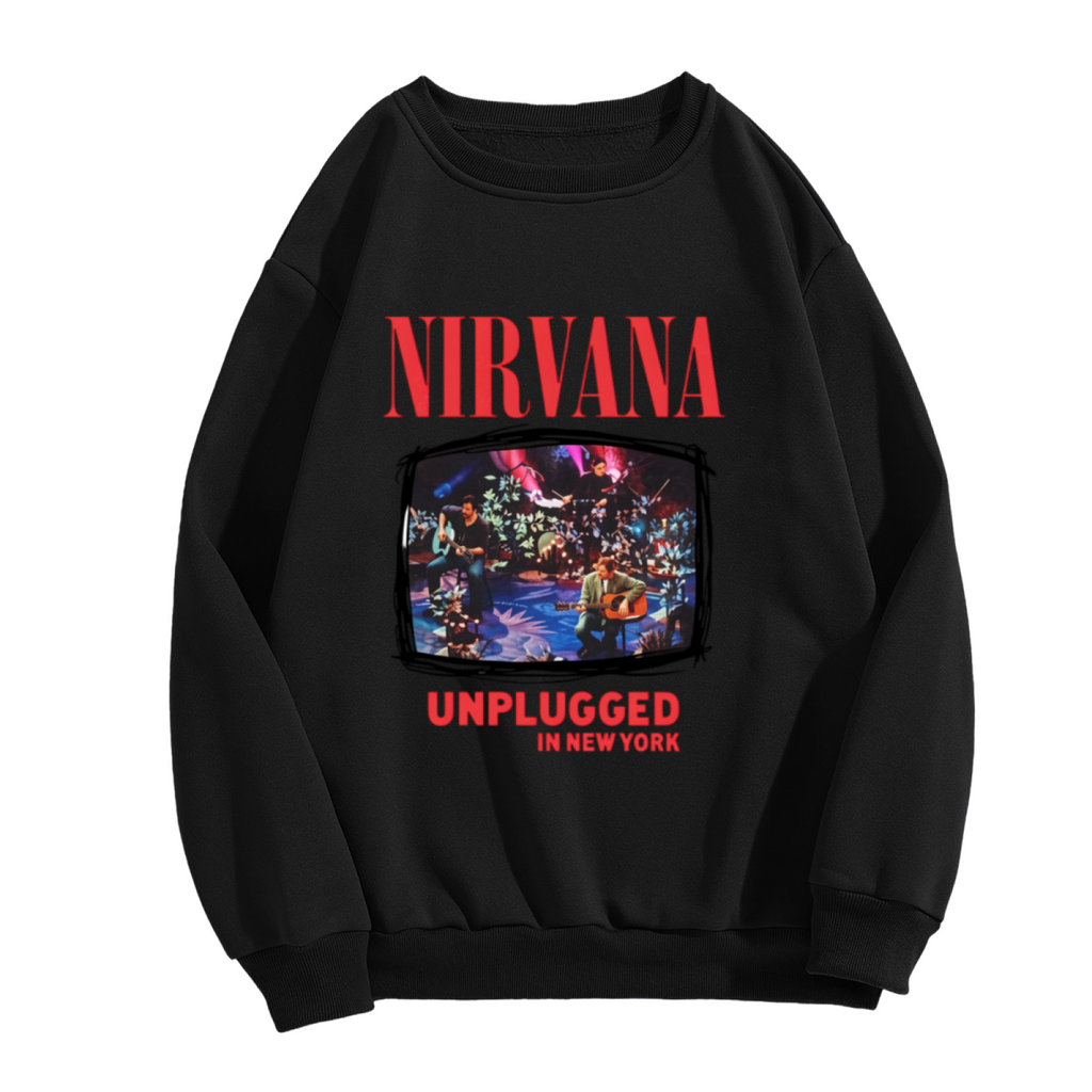 Crewneck sweatshirt product image with Nirvana MTV Unplugged in New York performance