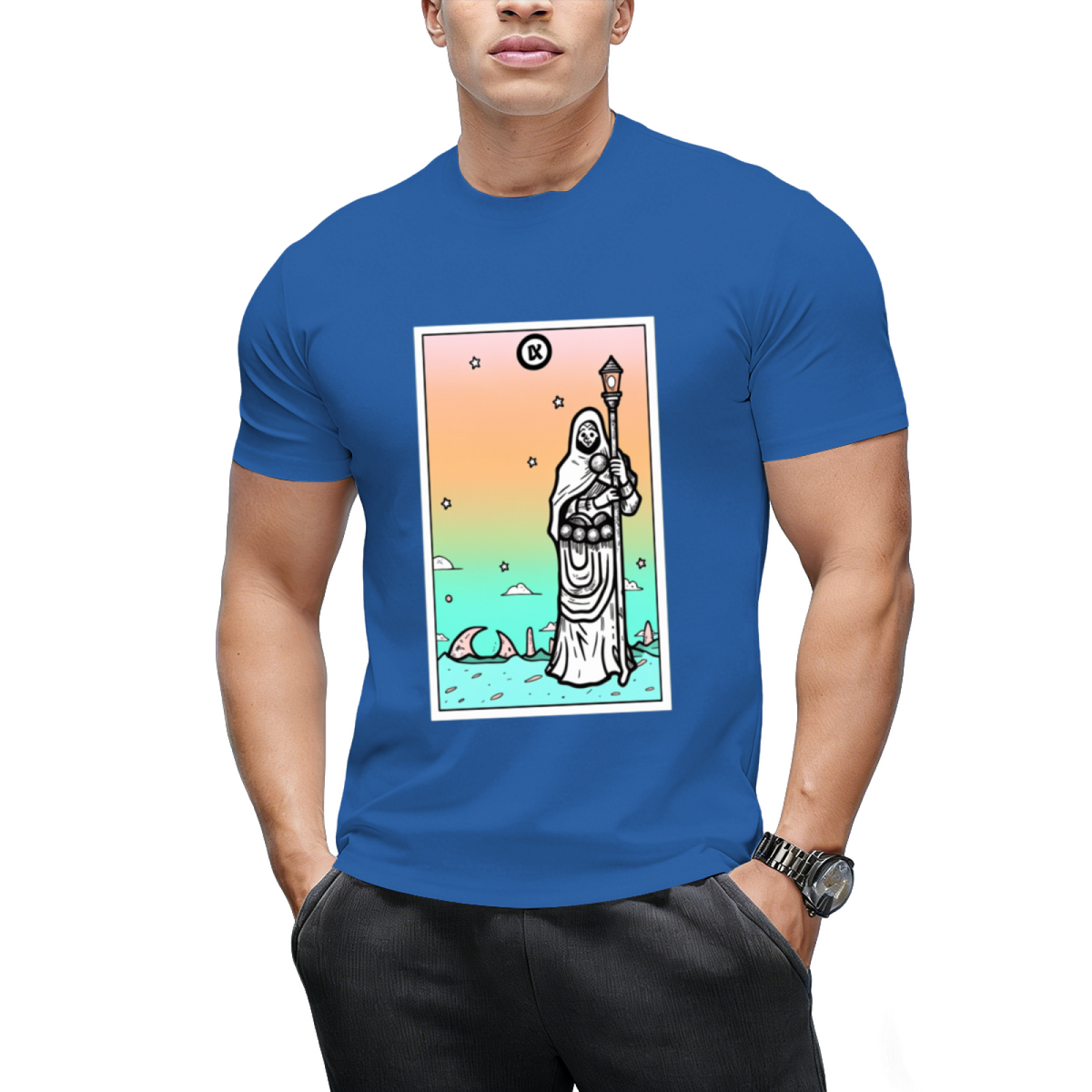 Rainbow Tarot the Hermit Graphic T-Shirt