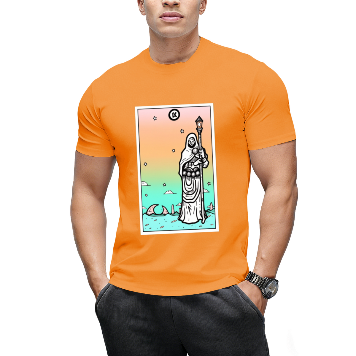 Rainbow Tarot the Hermit Graphic T-Shirt