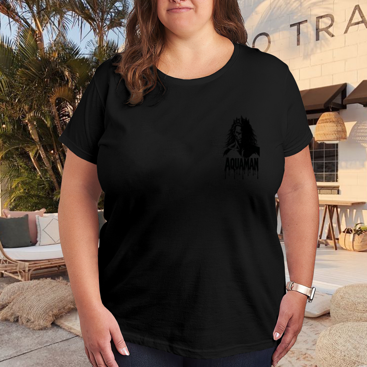 Crowned Ocean Silhouette Women's T-Shirt for Daily Wear
