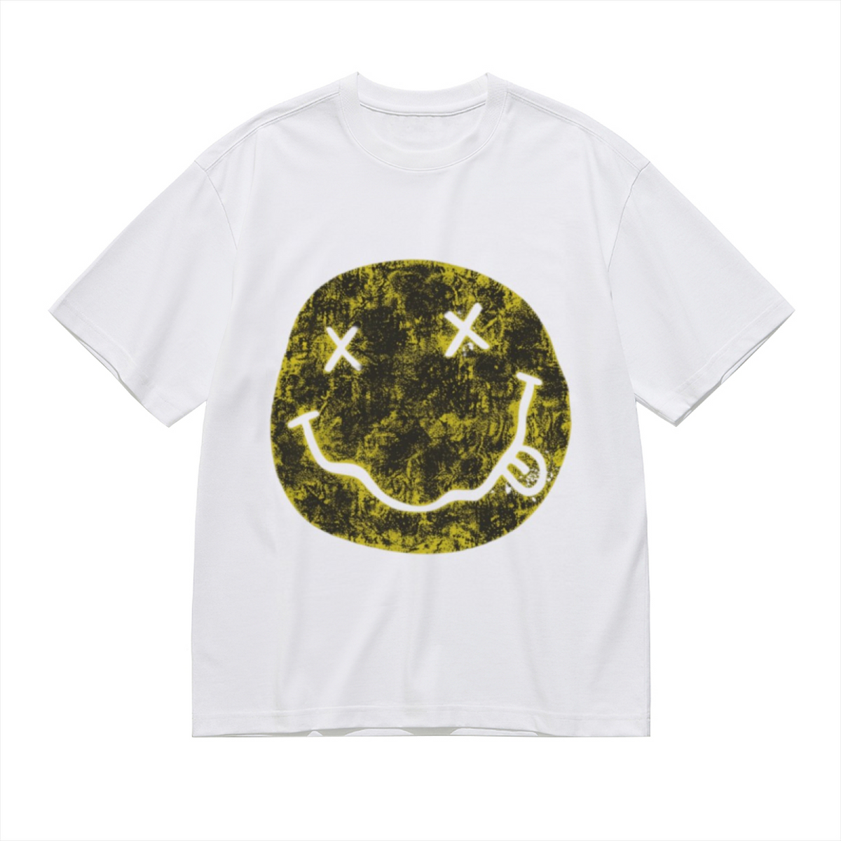 Nirvana Distressed Smiley Face Band T-Shirt for Men