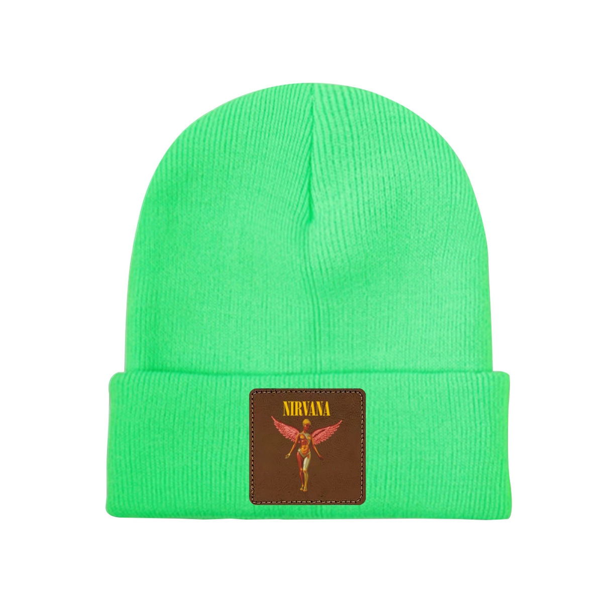 Nirvana In Utero Album Square Patch Knit Beanie