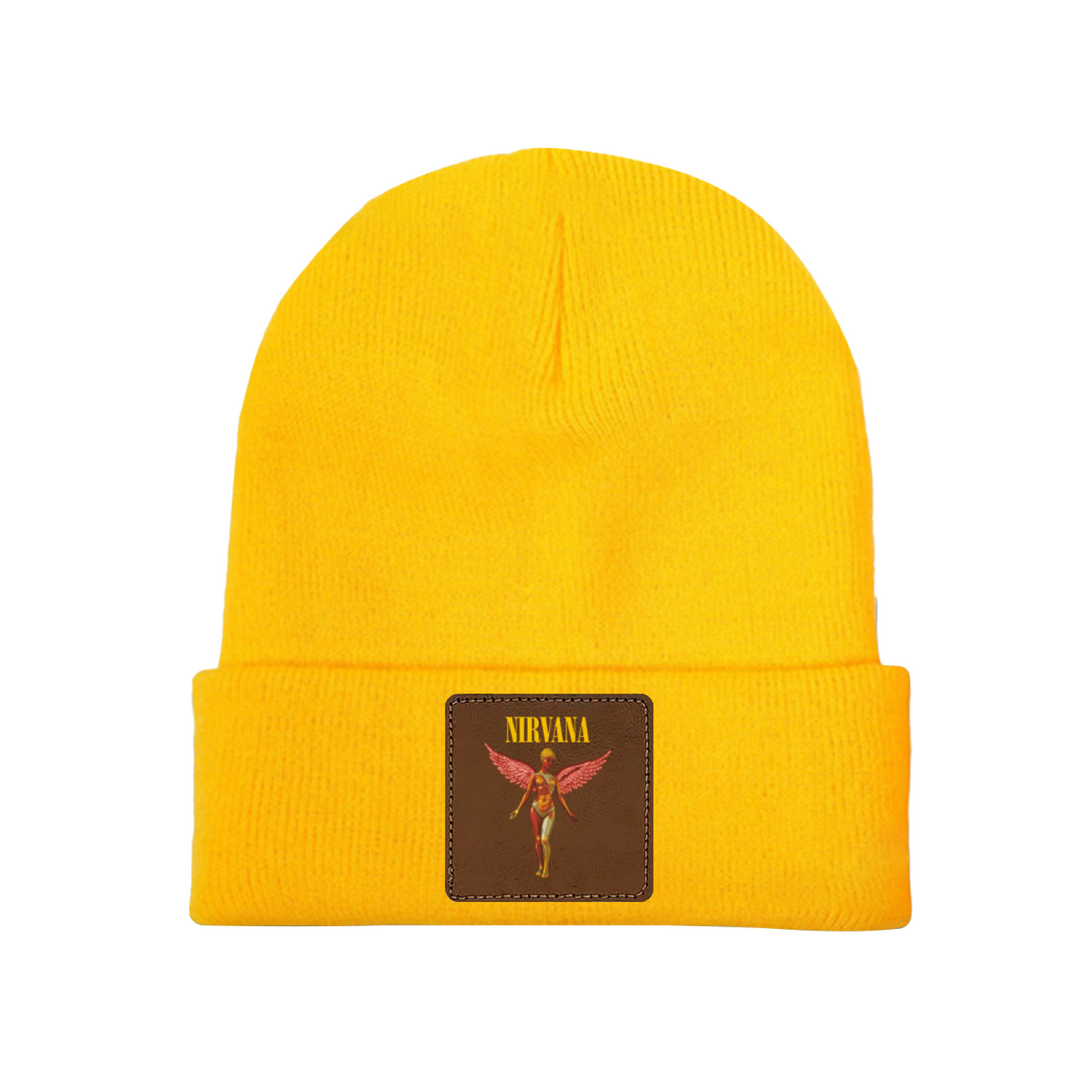 Nirvana In Utero Album Square Patch Knit Beanie