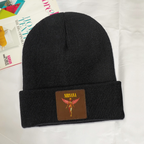 Nirvana In Utero Album Square Patch Knit Beanie product image showing square-patch knit beanie design