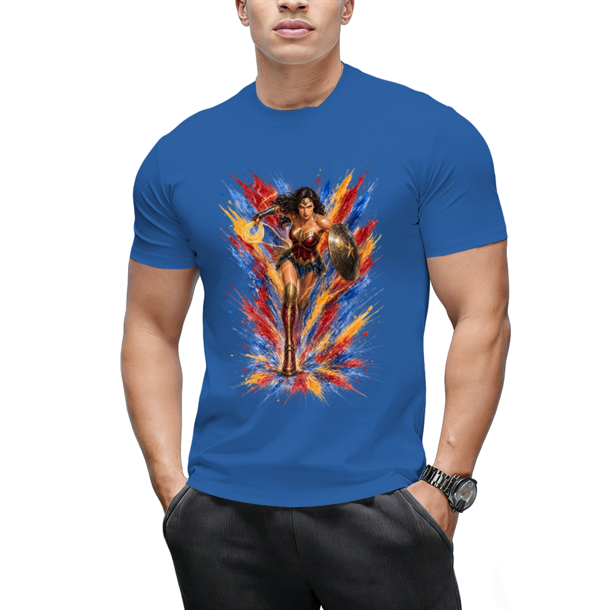 Neon Warrior Glow Men's T-Shirt for Summer Nights