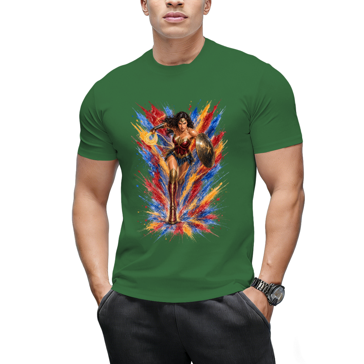 Neon Warrior Glow Men's T-Shirt for Summer Nights