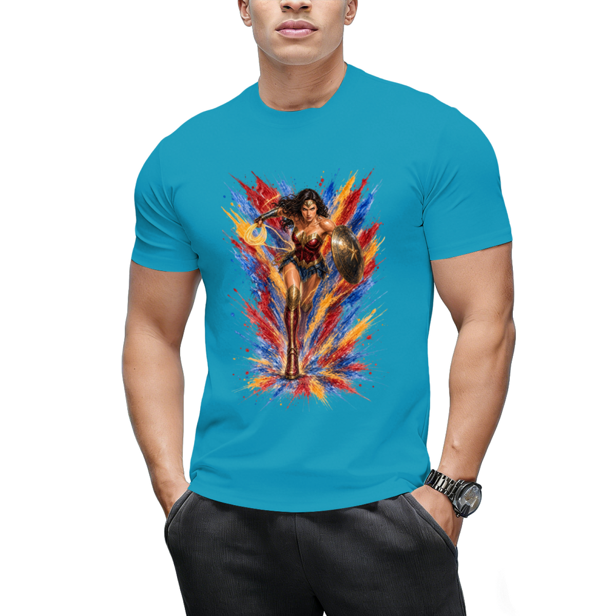 Neon Warrior Glow Men's T-Shirt for Summer Nights