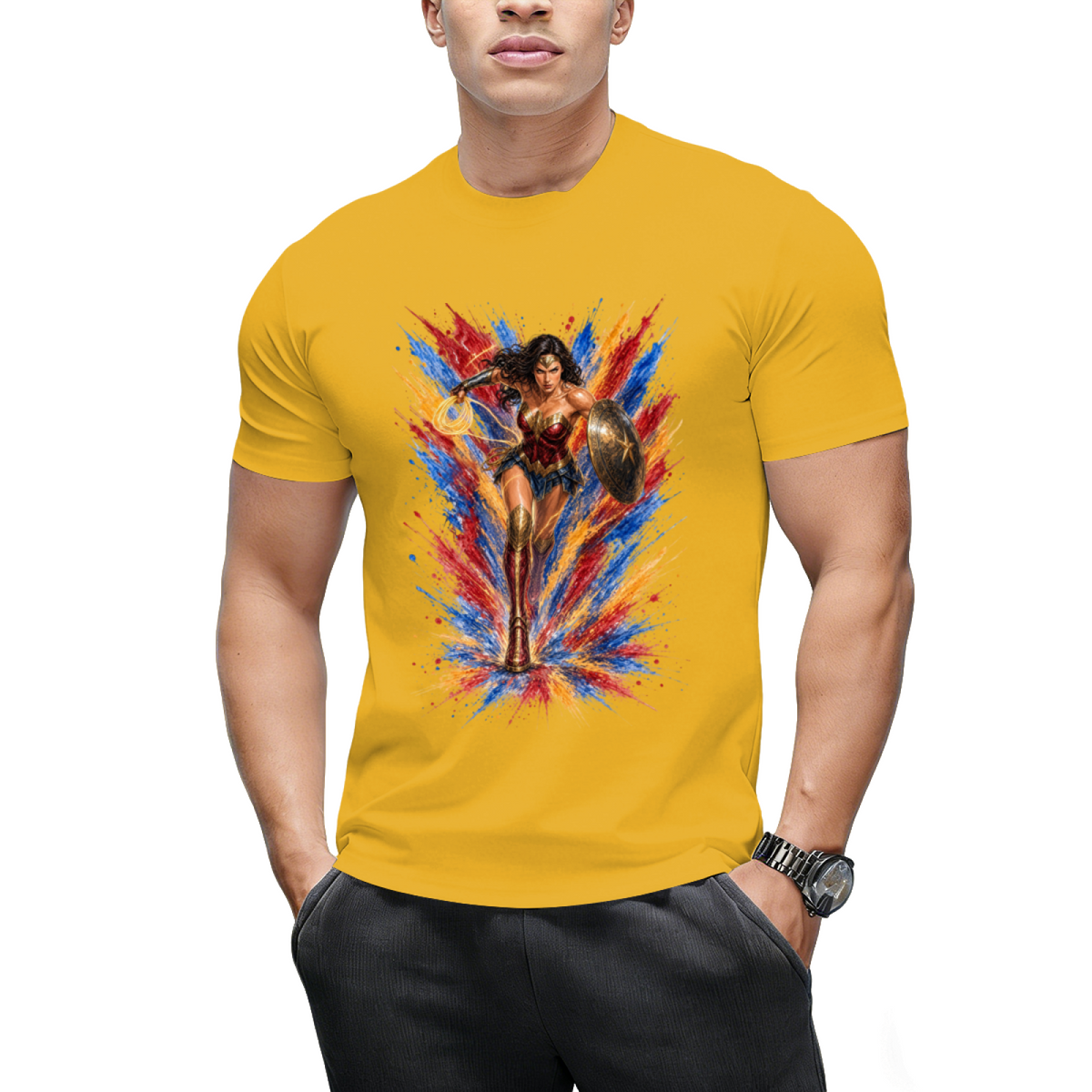 Neon Warrior Glow Men's T-Shirt for Summer Nights