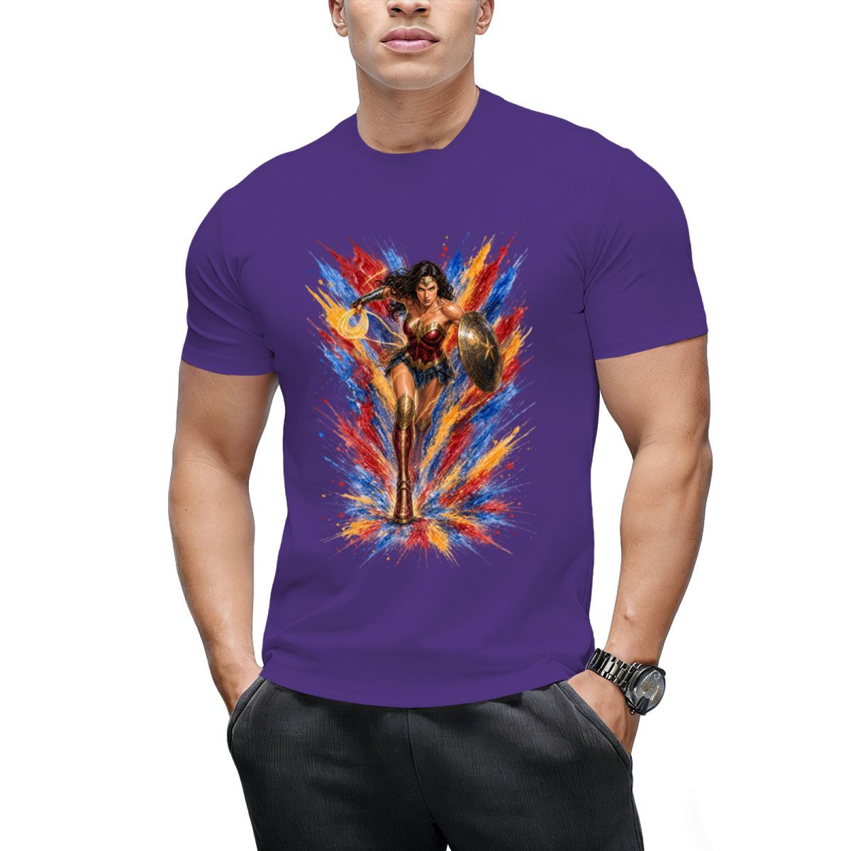Neon Warrior Glow Men's T-Shirt for Summer Nights