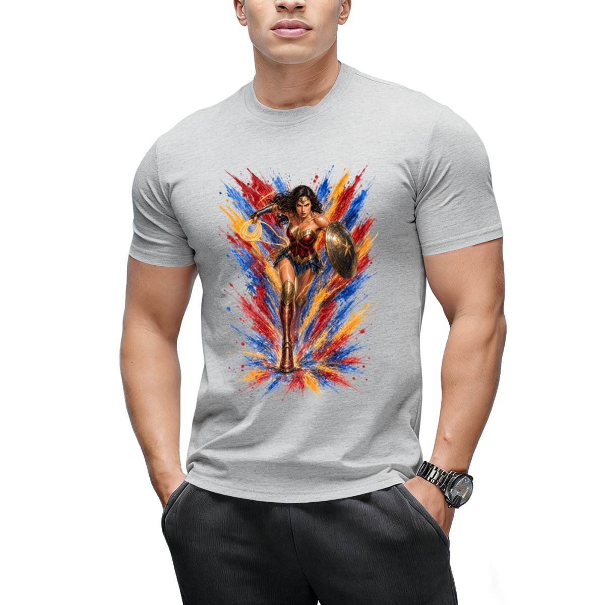 Neon Warrior Glow Men's T-Shirt for Summer Nights