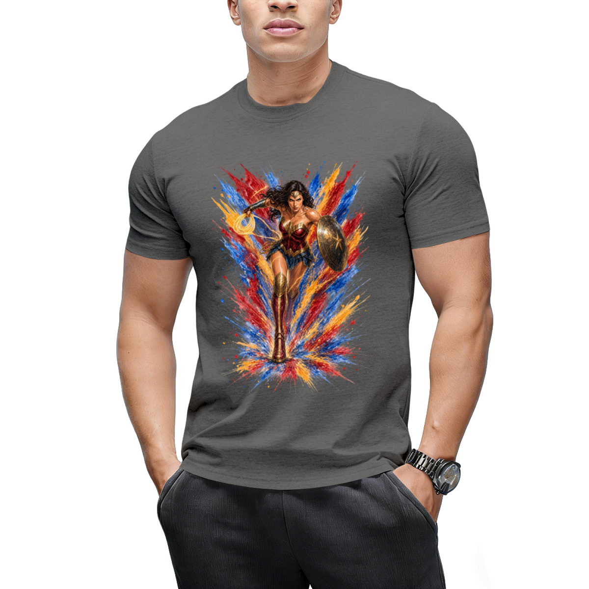 Neon Warrior Glow Men's T-Shirt for Summer Nights