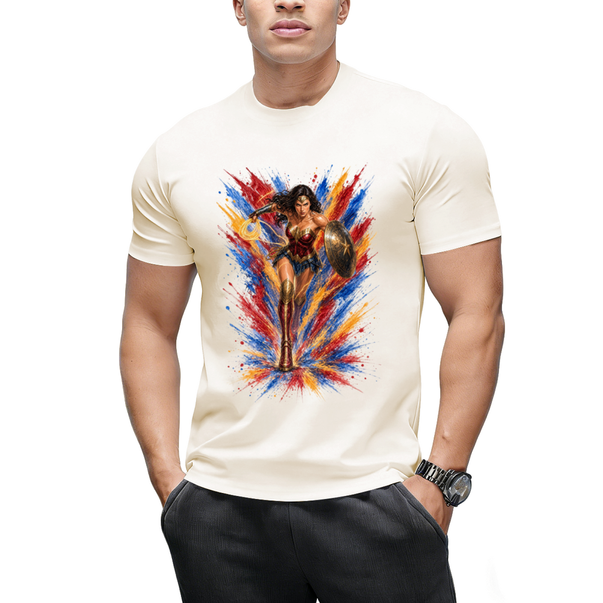 Neon Warrior Glow Men's T-Shirt for Summer Nights