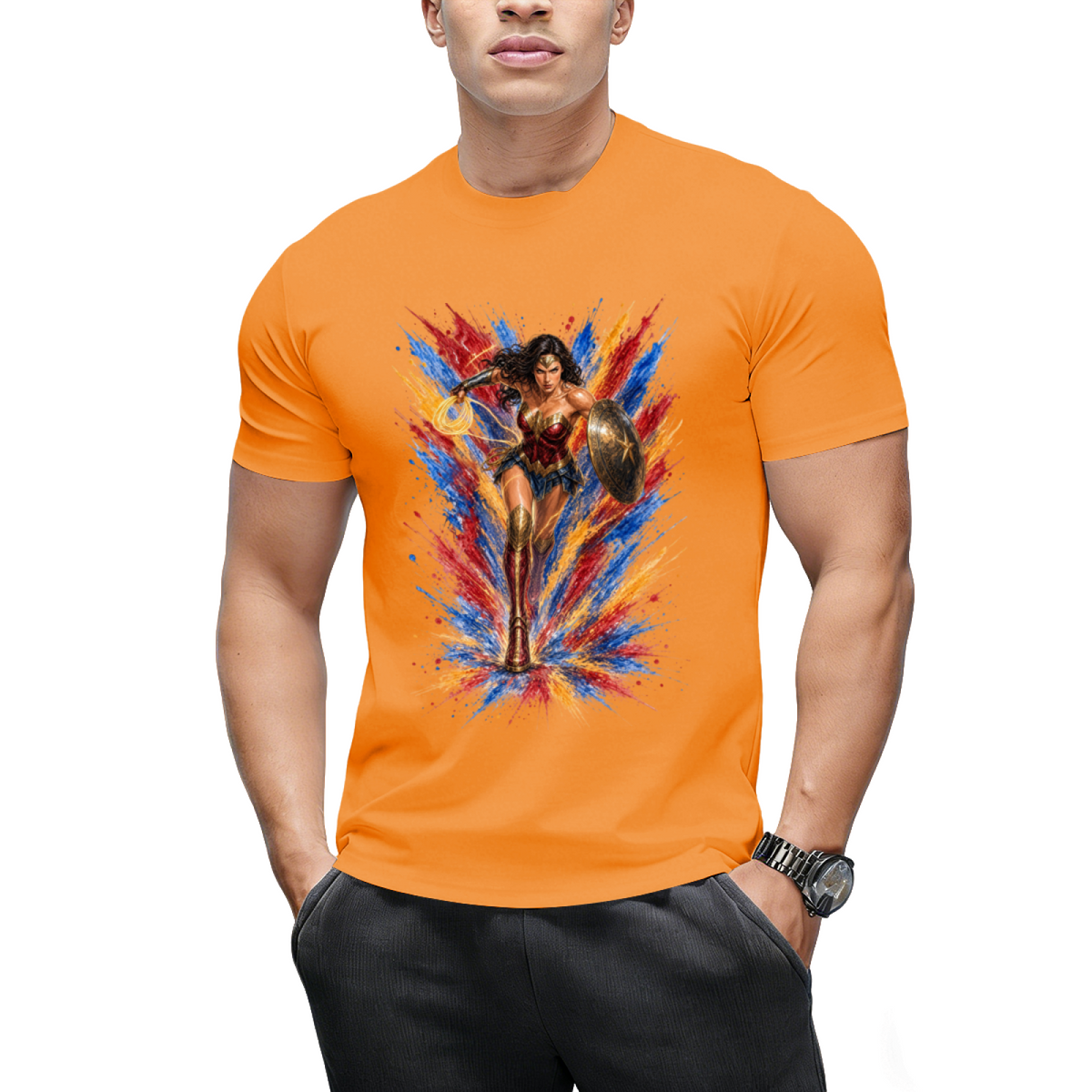 Neon Warrior Glow Men's T-Shirt for Summer Nights