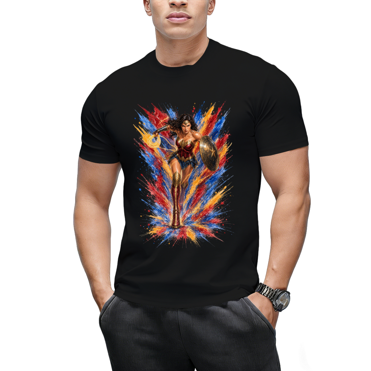 Neon Warrior Glow Men's T-Shirt for Summer Nights