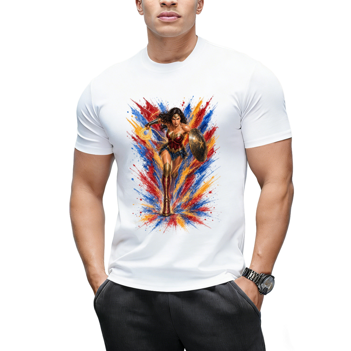 Neon Warrior Glow Men's T-Shirt for Summer Nights
