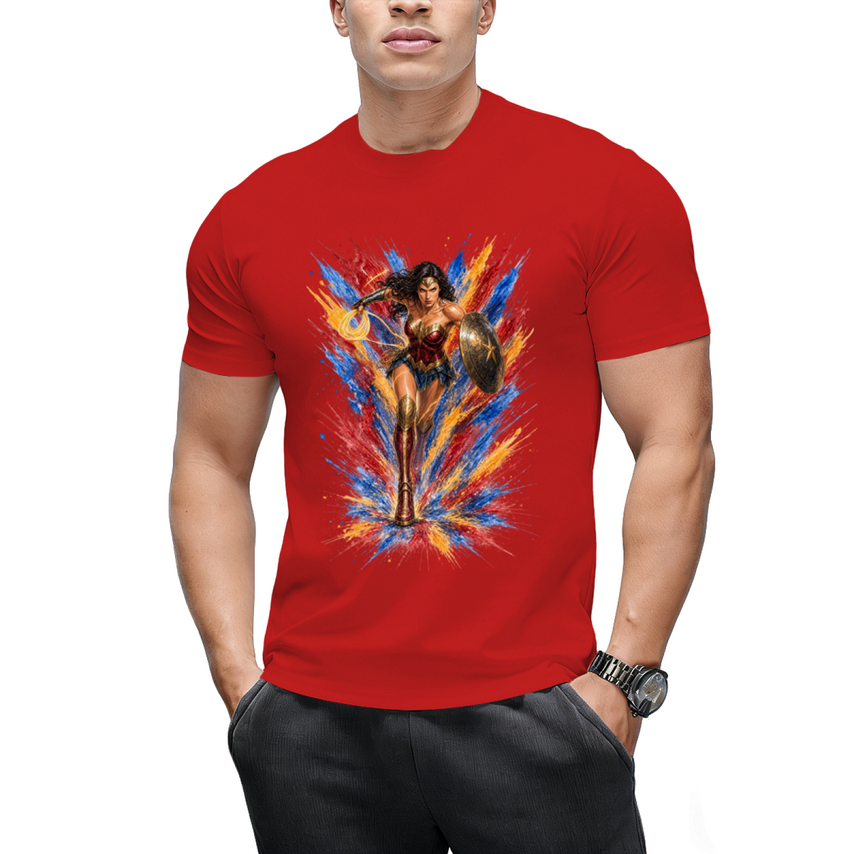 Neon Warrior Glow Men's T-Shirt for Summer Nights