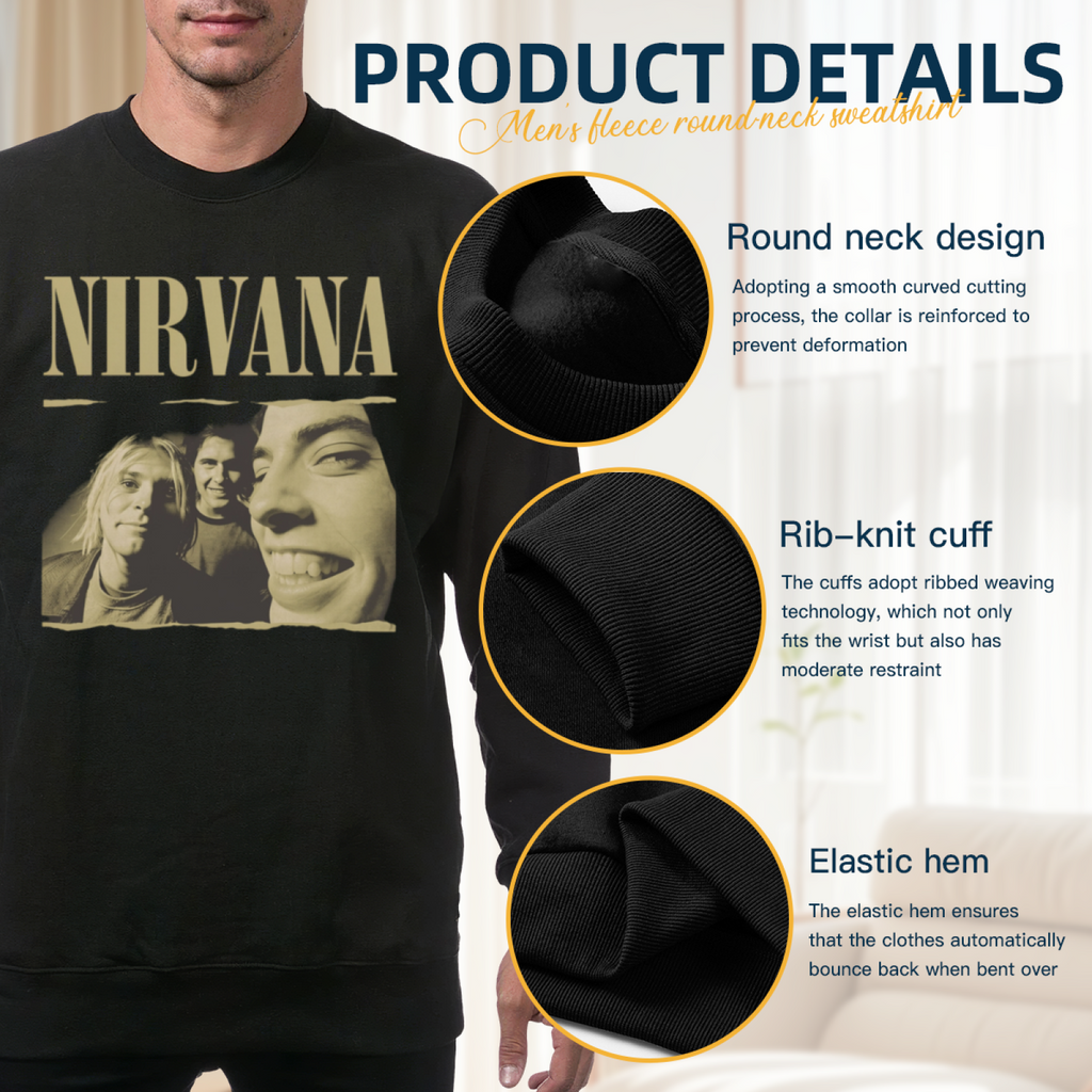 Artwork preview for Nirvana Vintage Band Portrait Crewneck Sweatshirt