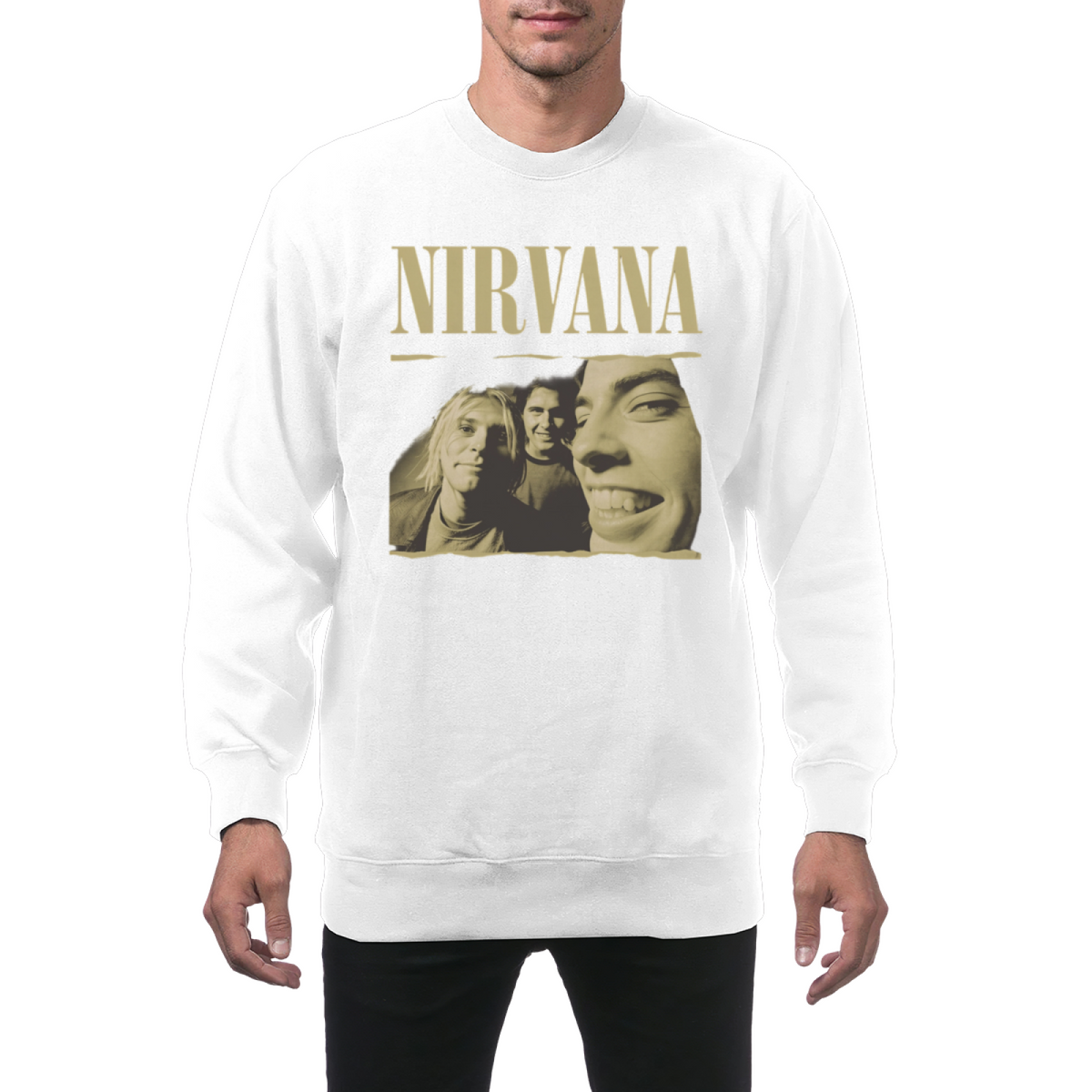 Nirvana Crewneck Sweatshirt – Vintage Band Portrait