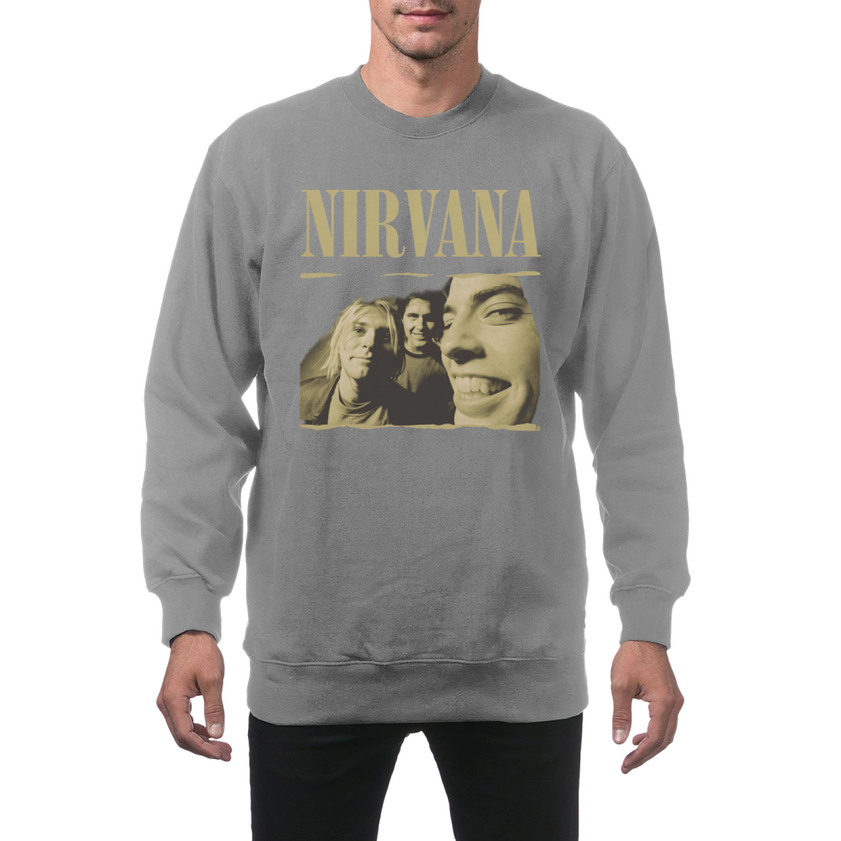 Nirvana Crewneck Sweatshirt – Vintage Band Portrait