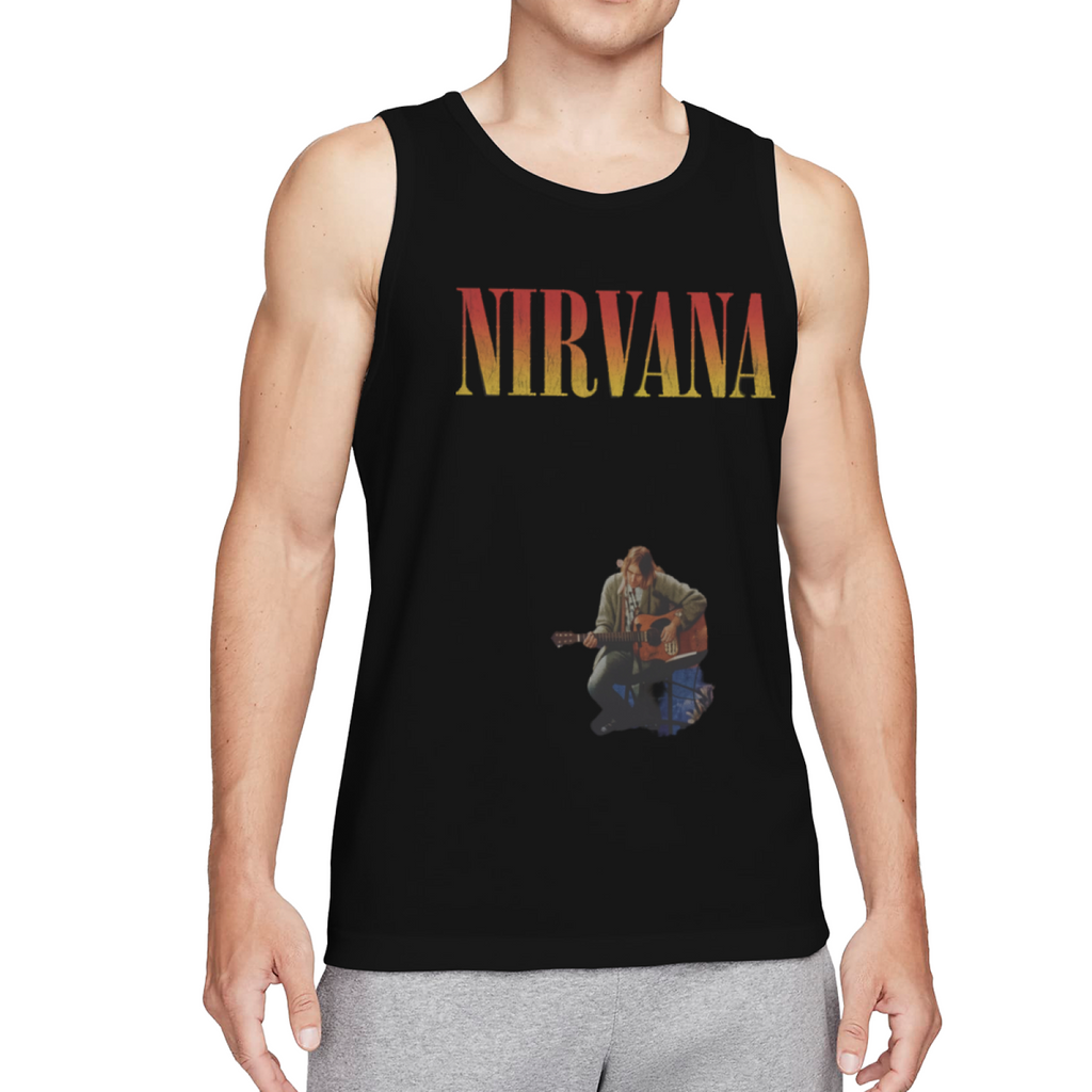 Nirvana Unplugged Acoustic Guitar Graphic Tank Top product image featuring acoustic guitar performance