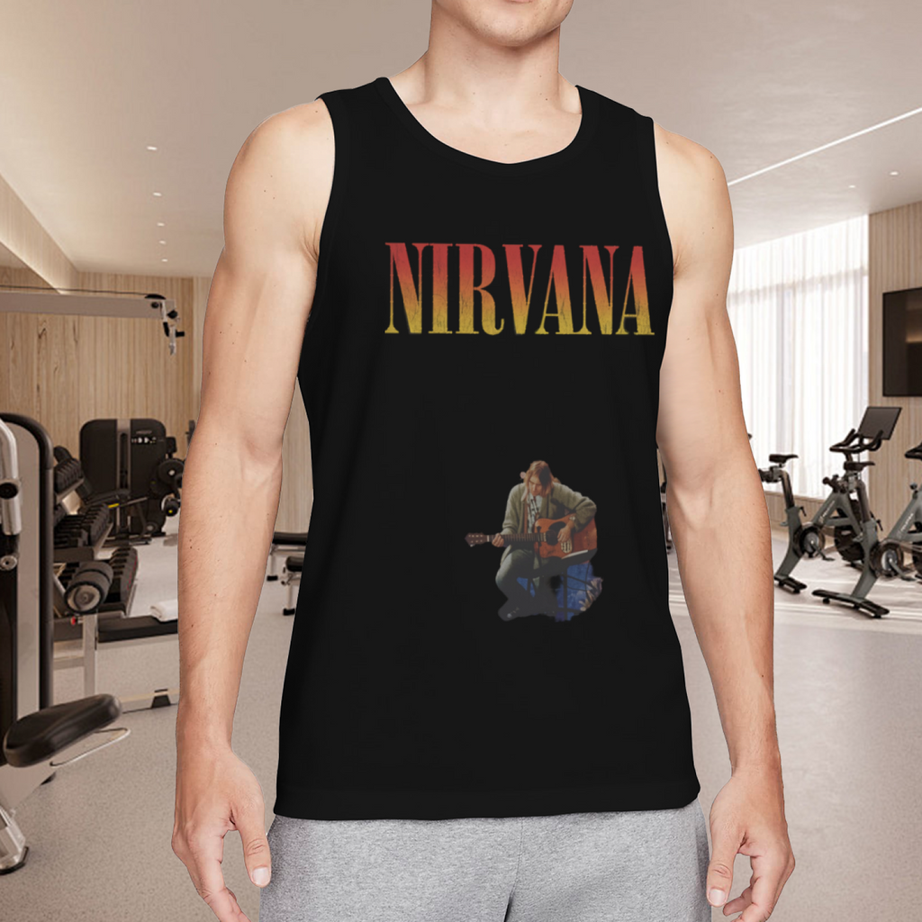 Nirvana Unplugged Acoustic Guitar Graphic Tank Top product image featuring acoustic guitar performance
