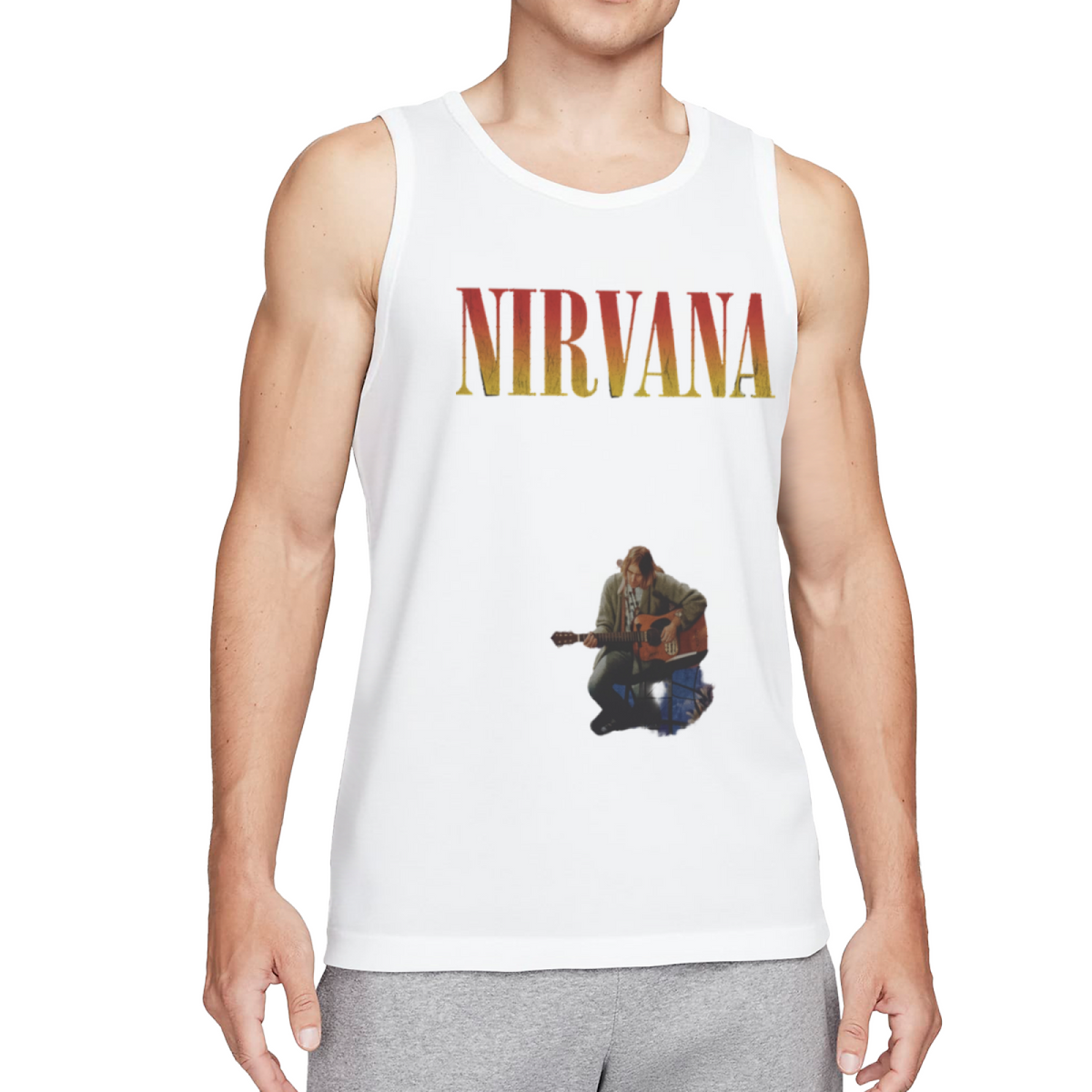 Nirvana Unplugged Acoustic Guitar Graphic Tank Top