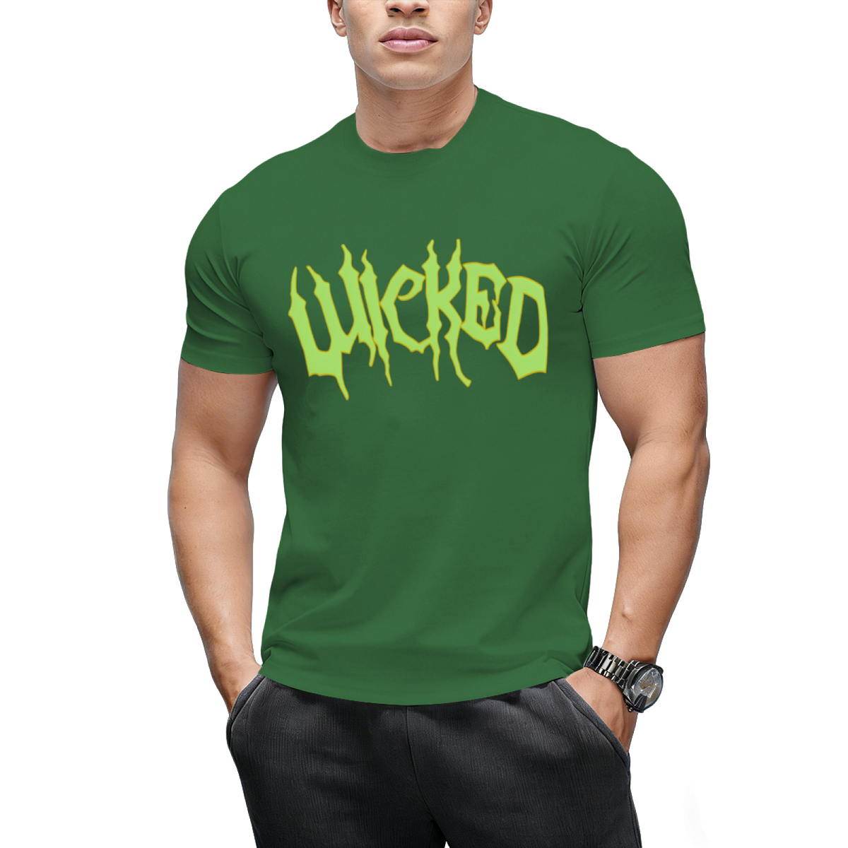 Wicked Green Gothic Lettering T-Shirt