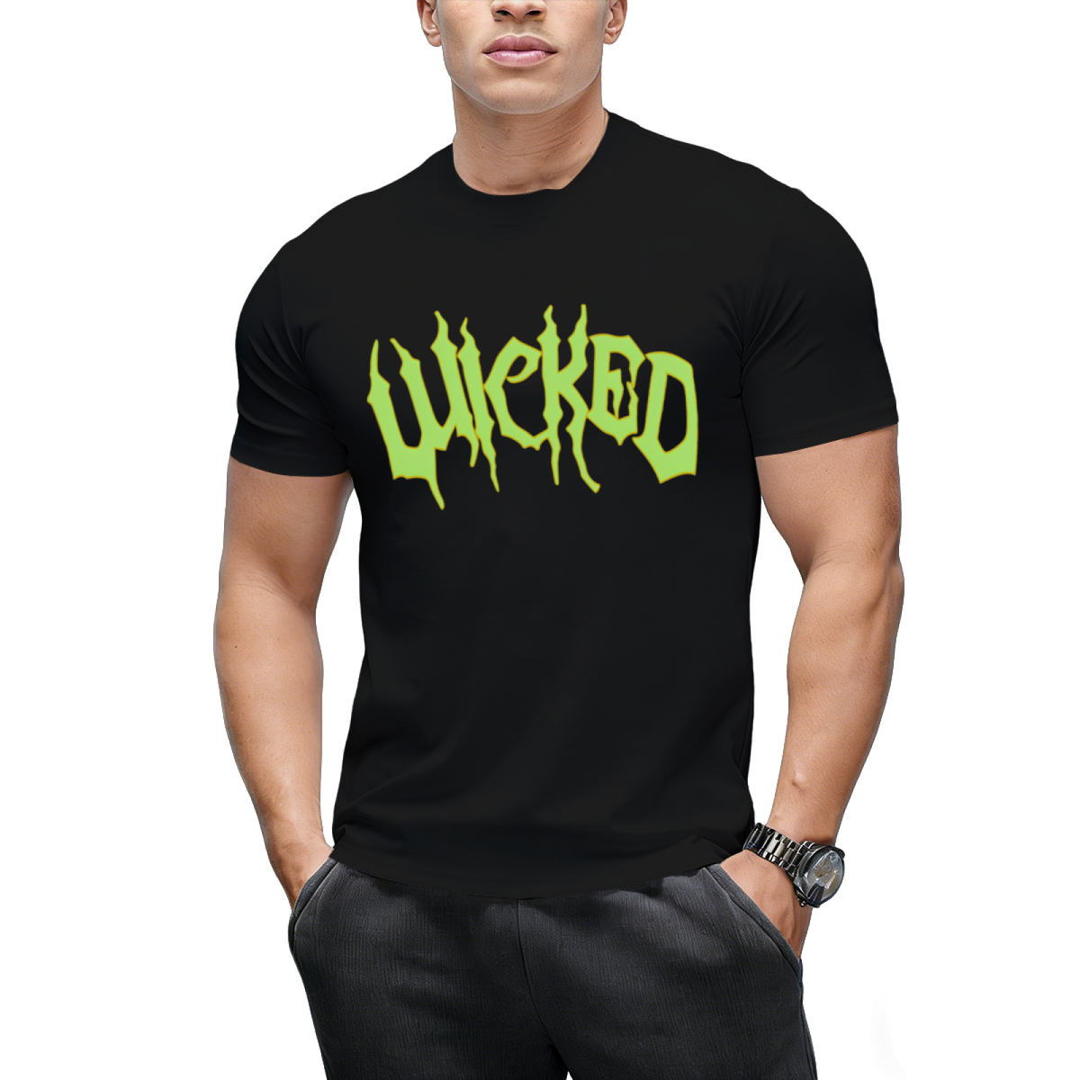 Wicked Green Gothic Lettering T-Shirt