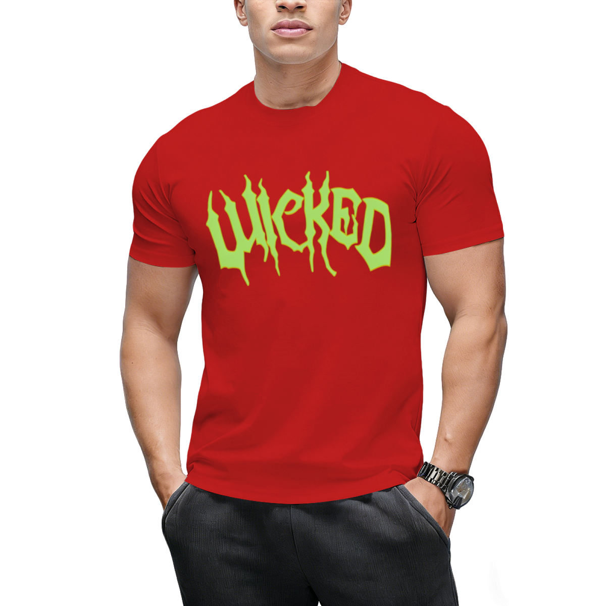 Wicked Green Gothic Lettering T-Shirt