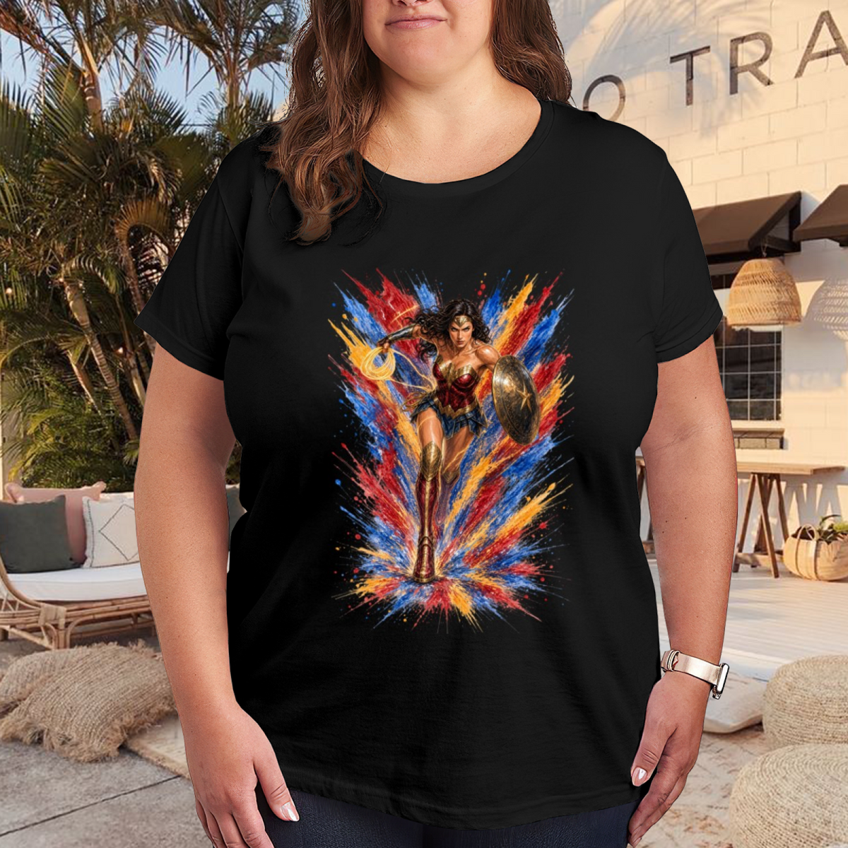 Lasso and Shield Splash Women's T-Shirt for Summer