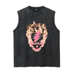 Grateful Dead washed graphic tank top with Flaming Skull Lightning Bolt graphic