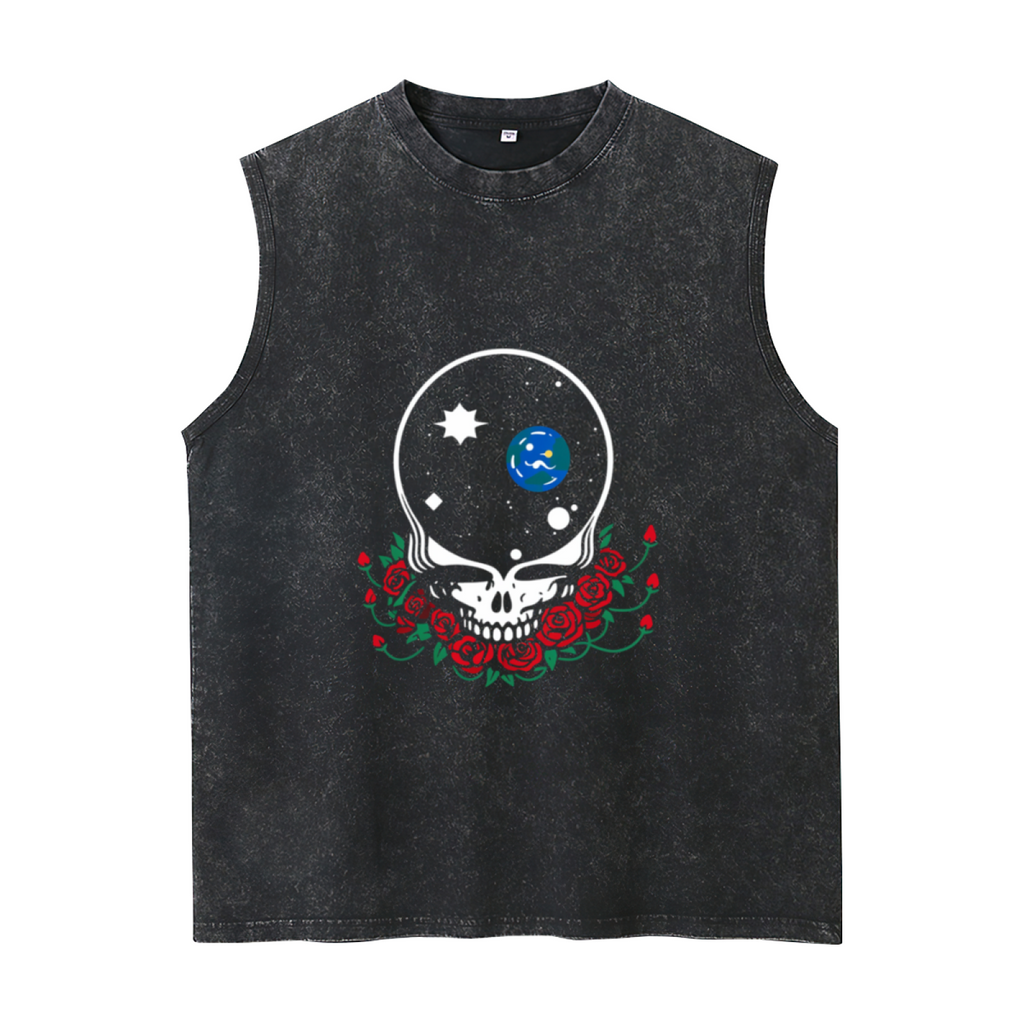 Grateful Dead washed graphic tank top with Space Your Face graphic