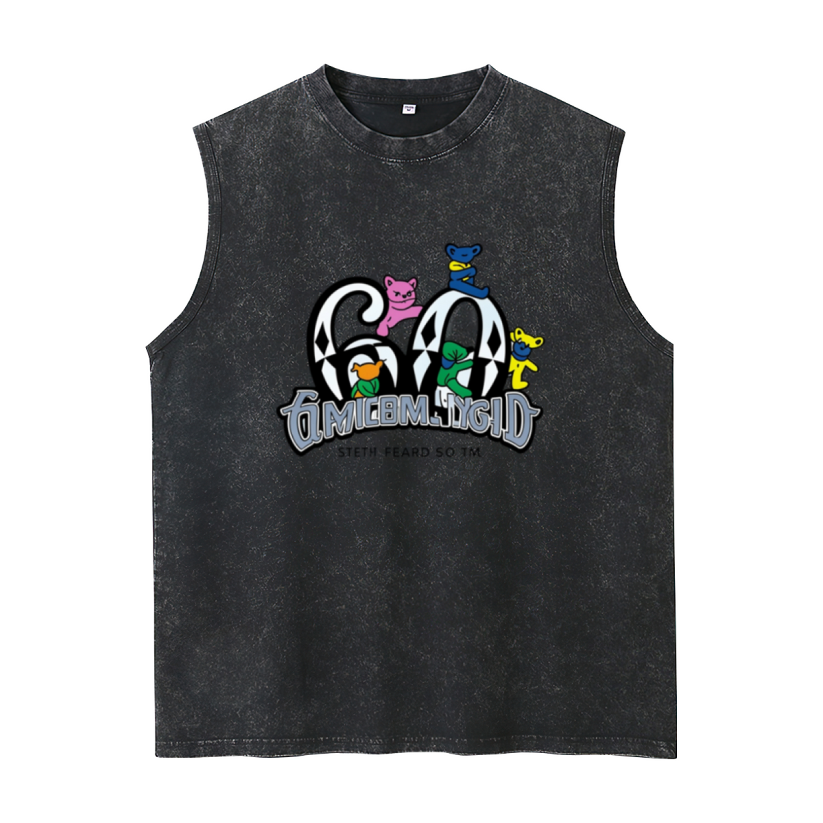 Grateful Dead washed graphic tank top with Diamond 60 Bears Tie-Dye Pants graphic
