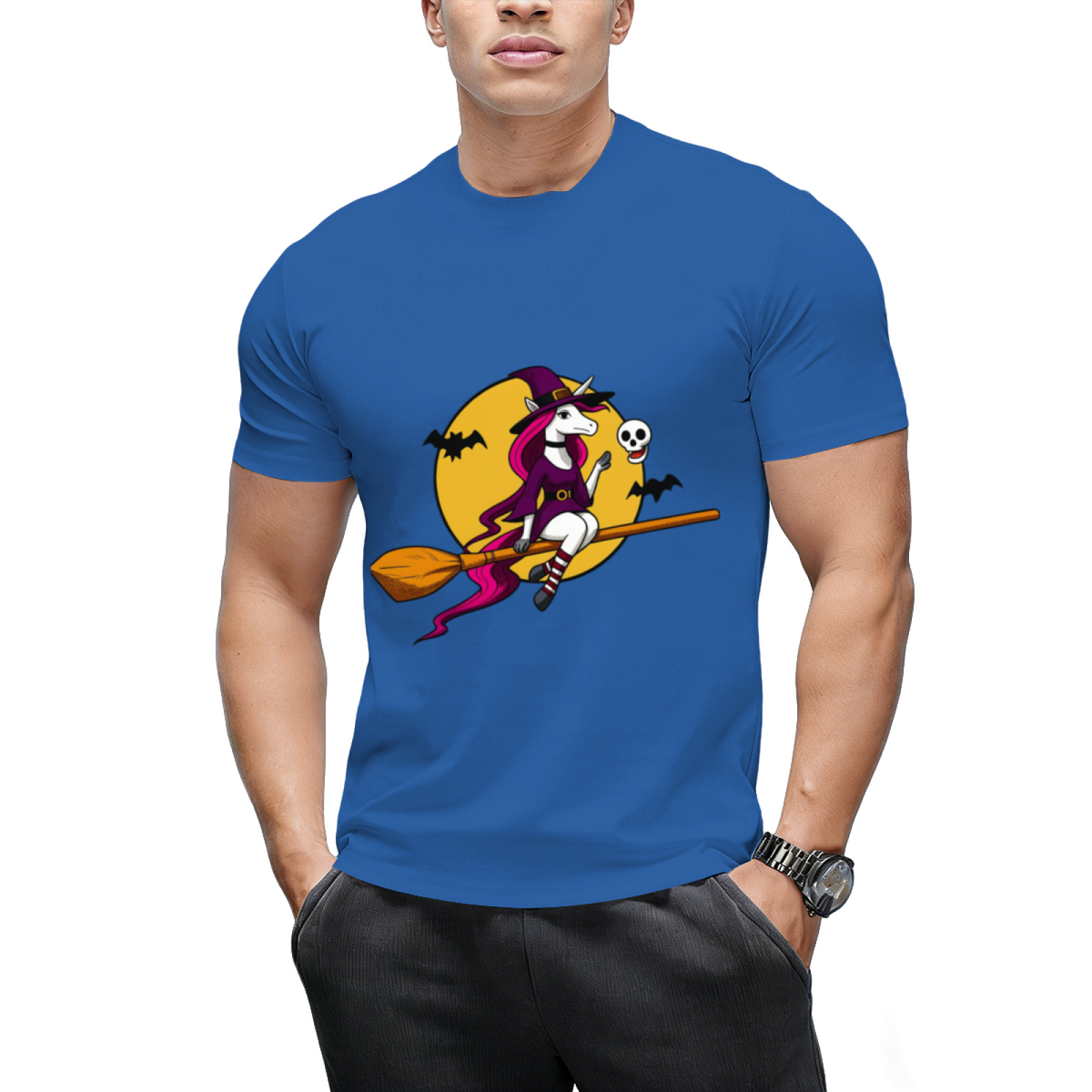 Unicorn Witch Halloween Graphic T-Shirt