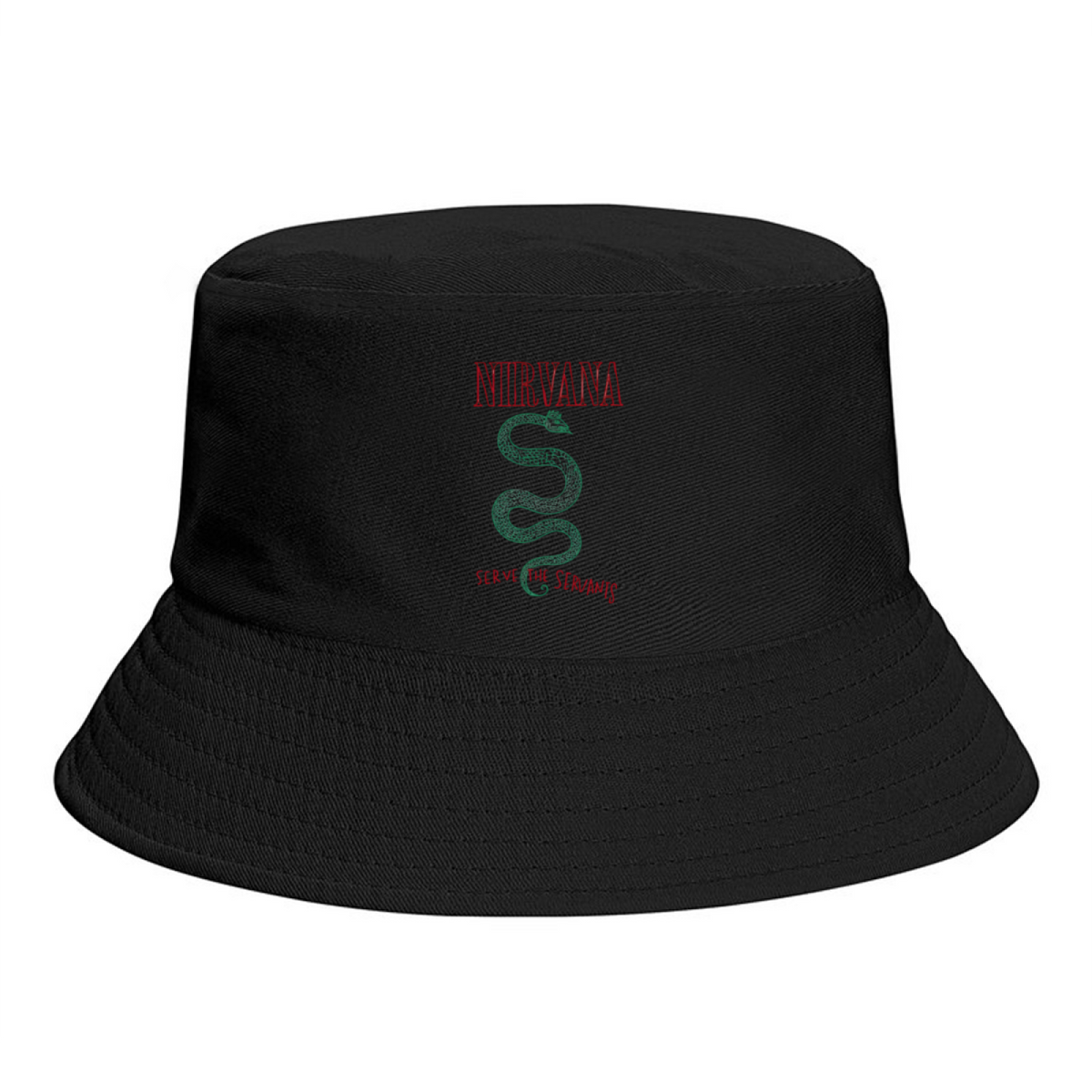 Nirvana Serve the Servants Graphic Bucket Hat with Serve the Servants song reference