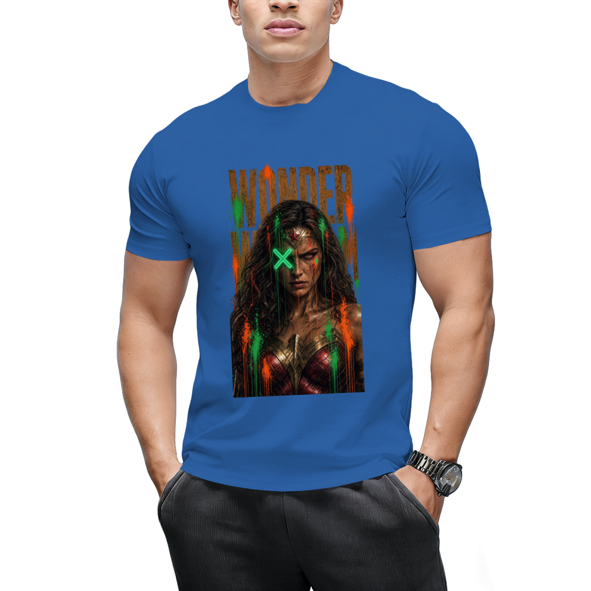 Green X Rebel Art Men's T-Shirt for Festival Wear