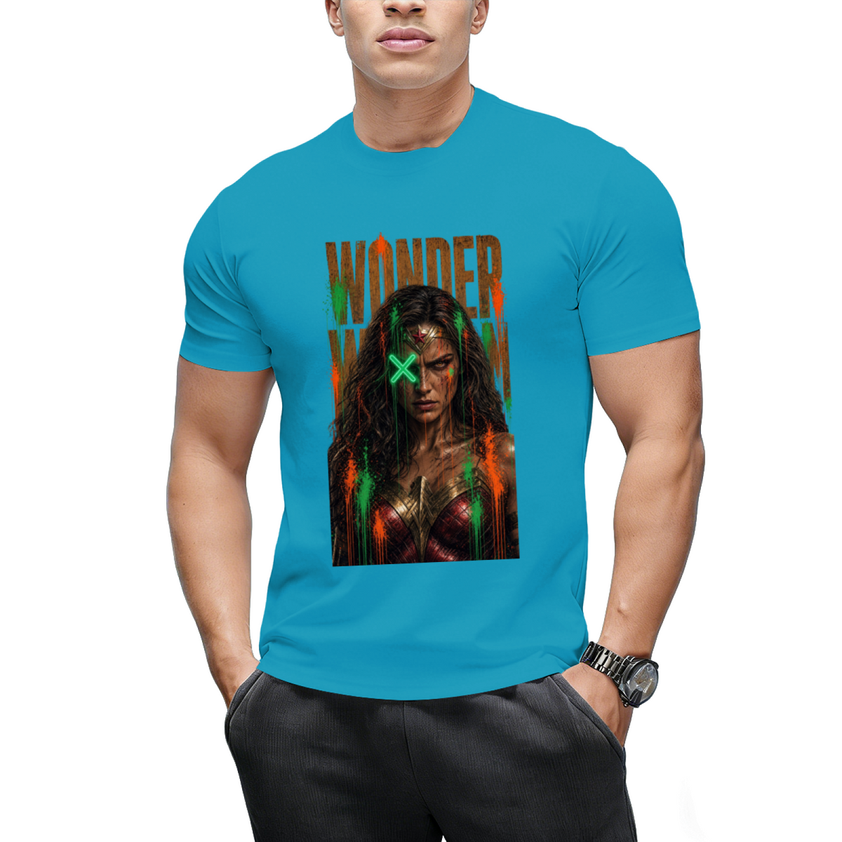 Green X Rebel Art Men's T-Shirt for Festival Wear