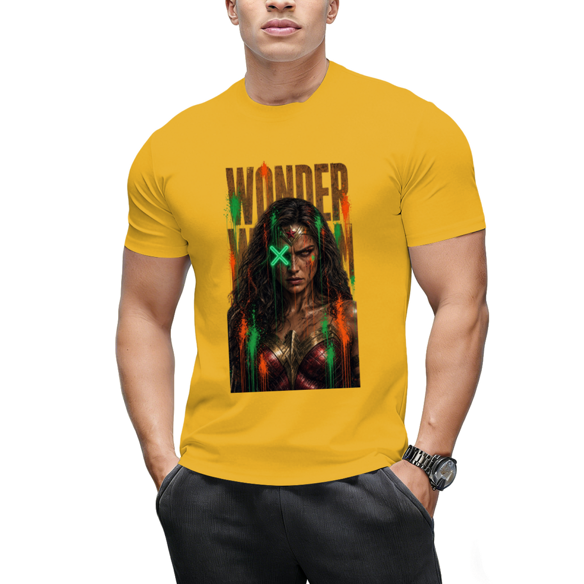Green X Rebel Art Men's T-Shirt for Festival Wear