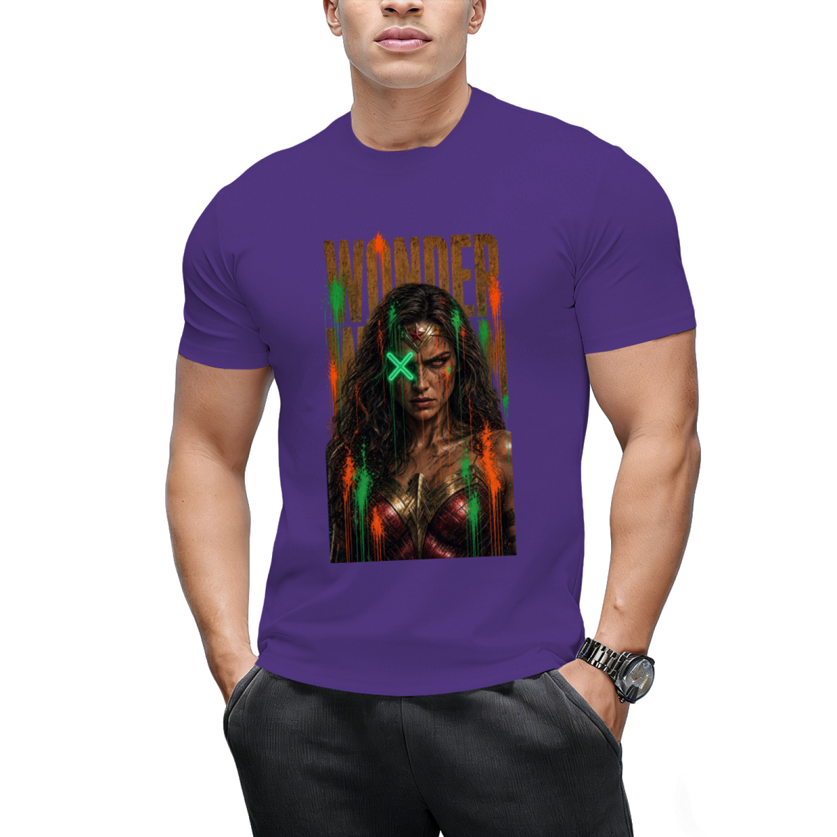 Green X Rebel Art Men's T-Shirt for Festival Wear